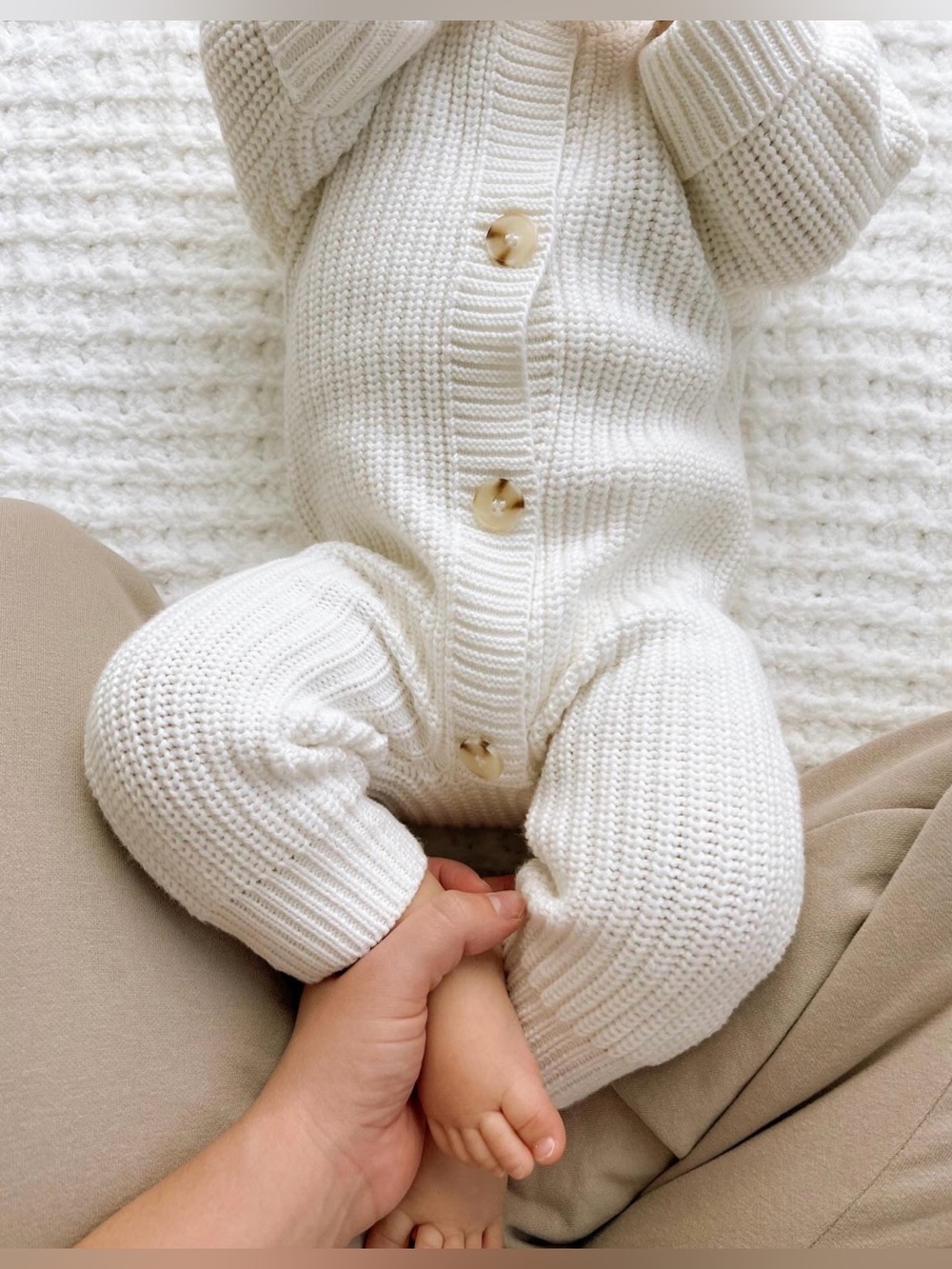 OAT and co  powder chunky knit playsuit 1-2y